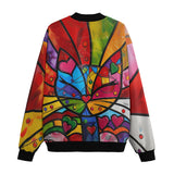 Bomber Jacket Colorful Cat Abstract Shapes