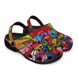 Classic Clogs Colorful Cat Abstract Shapes