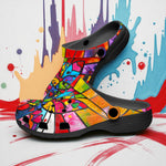 Classic Clogs Colorful Cat Abstract Shapes