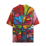 Hawaiian Shirt Colorful Cat Abstract Shapes