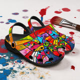 Classic Clogs Colorful Cat Abstract Shapes