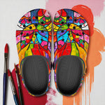 Classic Clogs Colorful Cat Abstract Shapes