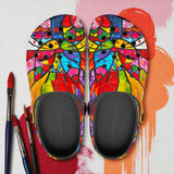 Classic Clogs Colorful Cat Abstract Shapes