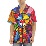 Hawaiian Shirt Colorful Cat Abstract Shapes