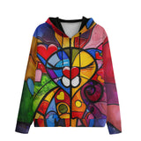 Men's Zip Up Hoodie Colorful Cat Abstract Shapes