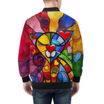 Bomber Jacket Colorful Cat Abstract Shapes