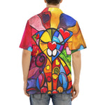 Hawaiian Shirt Colorful Cat Abstract Shapes