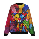 Bomber Jacket Colorful Cat Abstract Shapes