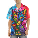 Hawaiian Shirt Colorful Cat Abstract Shapes