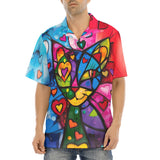 Hawaiian Shirt Colorful Cat Abstract Shapes