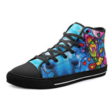 High-Top Canvas Shoes Colorful Cat Abstract Shapes