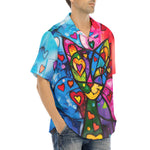 Hawaiian Shirt Colorful Cat Abstract Shapes