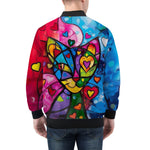Bomber Jacket Colorful Cat Abstract Shapes