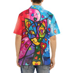 Hawaiian Shirt Colorful Cat Abstract Shapes