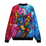 Bomber Jacket Colorful Cat Abstract Shapes