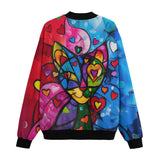 Bomber Jacket Colorful Cat Abstract Shapes
