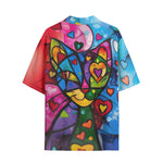Hawaiian Shirt Colorful Cat Abstract Shapes