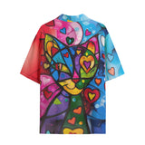 Hawaiian Shirt Colorful Cat Abstract Shapes