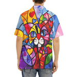 Hawaiian Shirt Colorful Cat Abstract Shapes