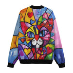Bomber Jacket Colorful Cat Abstract Shapes