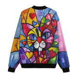 Bomber Jacket Colorful Cat Abstract Shapes