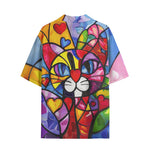 Hawaiian Shirt Colorful Cat Abstract Shapes