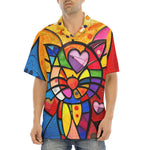 Hawaiian Shirt Colorful Cat Abstract Shapes