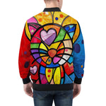 Bomber Jacket Colorful Cat Abstract Shapes