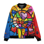 Bomber Jacket Colorful Cat Abstract Shapes