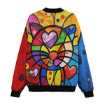 Bomber Jacket Colorful Cat Abstract Shapes