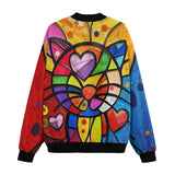 Bomber Jacket Colorful Cat Abstract Shapes