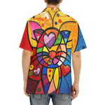Hawaiian Shirt Colorful Cat Abstract Shapes