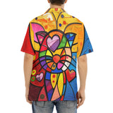 Hawaiian Shirt Colorful Cat Abstract Shapes