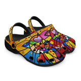 Classic Clogs Colorful Cat Abstract Shapes