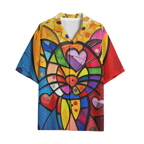 Hawaiian Shirt Colorful Cat Abstract Shapes