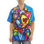 Hawaiian Shirt Colorful Cat Abstract Shapes