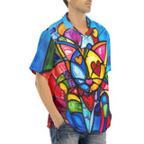 Hawaiian Shirt Colorful Cat Abstract Shapes