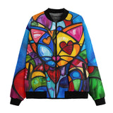 Bomber Jacket Colorful Cat Abstract Shapes
