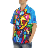 Hawaiian Shirt Colorful Cat Abstract Shapes