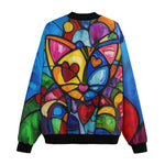 Bomber Jacket Colorful Cat Abstract Shapes