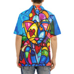 Hawaiian Shirt Colorful Cat Abstract Shapes