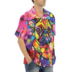 Hawaiian Shirt Colorful Pug Dog Abstract Shapes