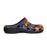 Classic Clogs Colorful Pug Dog Abstract Shapes