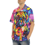 Hawaiian Shirt Colorful Pug Dog Abstract Shapes