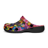 Classic Clogs Colorful Pug Dog Abstract Shapes