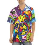 Hawaiian Shirt Colorful Pug Dog Abstract Shapes