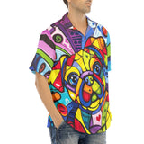 Hawaiian Shirt Colorful Pug Dog Abstract Shapes
