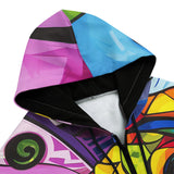 Men's Zip Up Hoodie Colorful Pug Dog Abstract Shapes