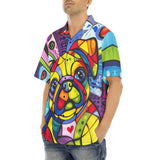 Hawaiian Shirt Colorful Pug Dog Abstract Shapes