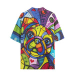 Hawaiian Shirt Colorful Pug Dog Abstract Shapes